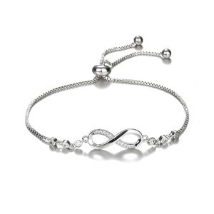 Shining Diva Fashion Latest Stylish Crystal Charm Bracelet for Women and Girls